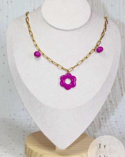 Collier Pampille Lili Purple