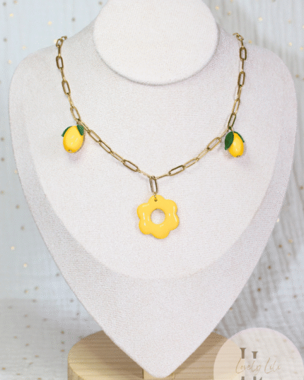 Collier Pampille Lili Jaune Citron