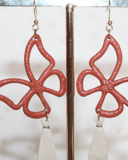 Papillon terracotta + macramé beige