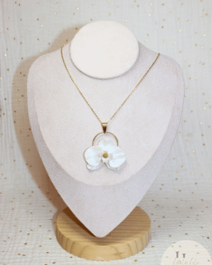 Collier Orchid L perle Anneaux