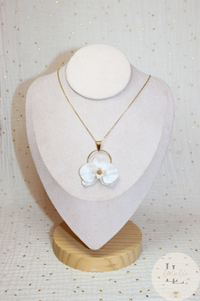 Collier Orchid L perle Anneaux