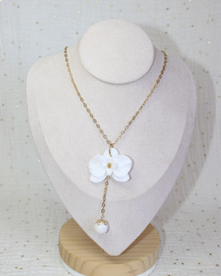 Collier Classy Orchid Blanc