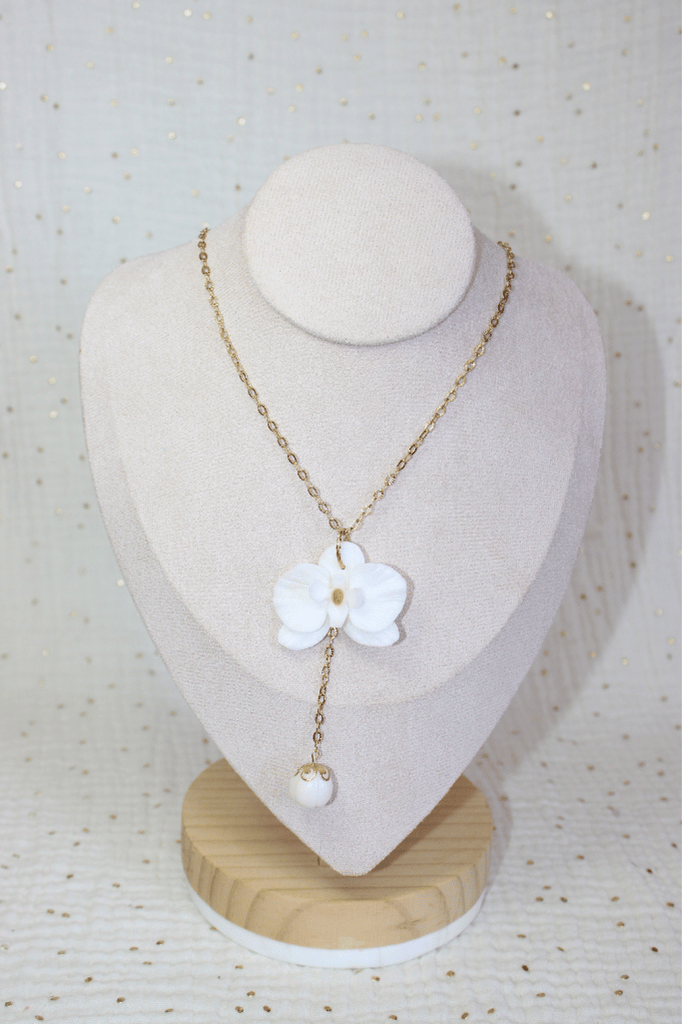 Collier Classy Orchid Blanc