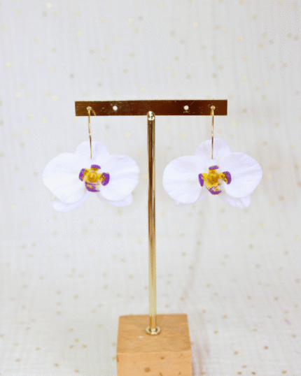 Bo Orchid XL Blanche centre mauve