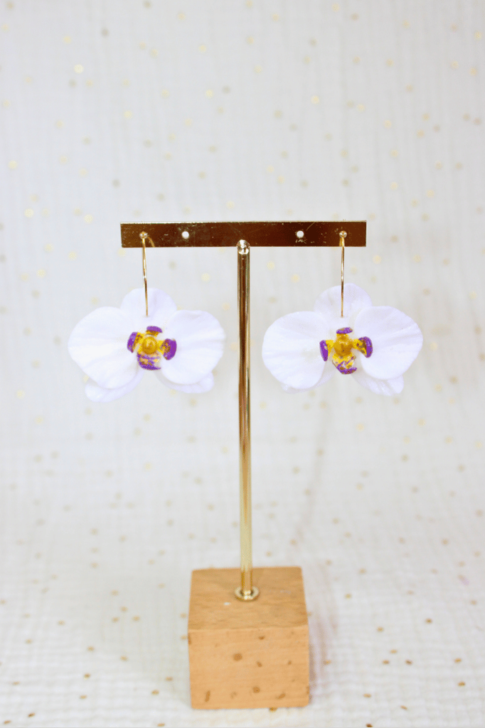 Bo Orchid XL Blanche centre mauve