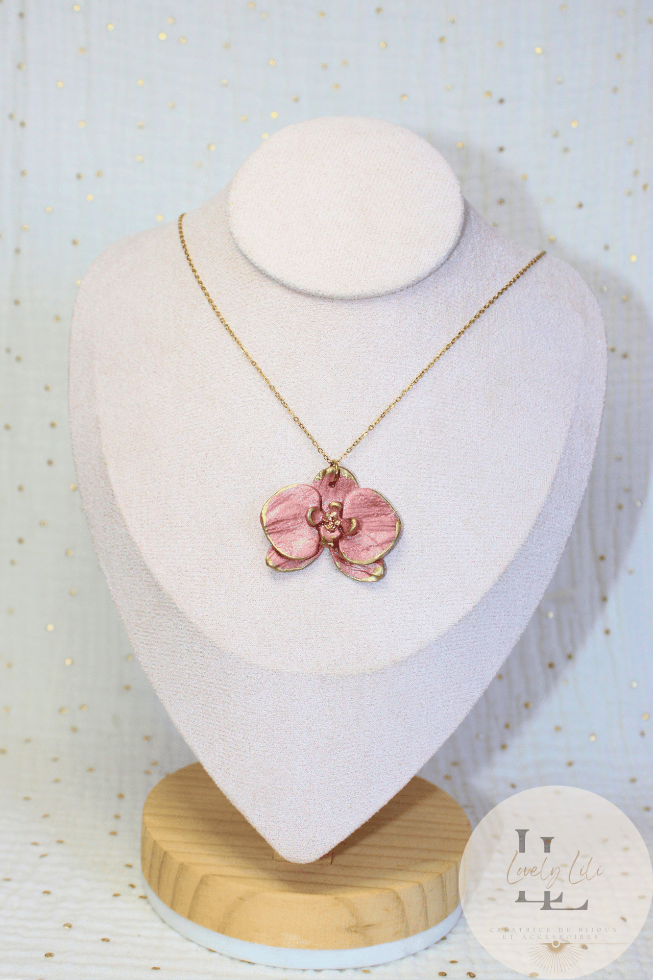 Collier Orchid L Rose Gold de Noel
