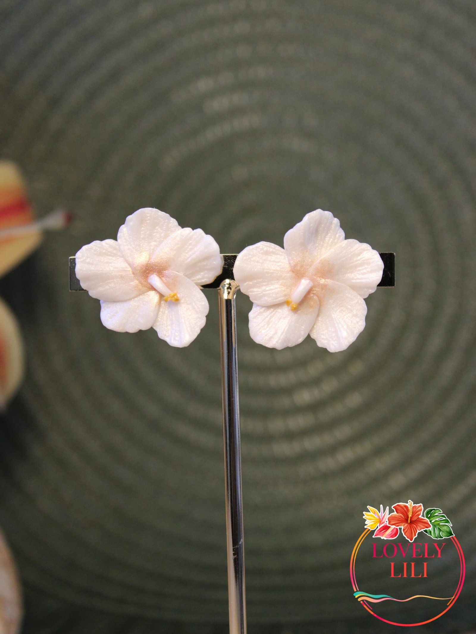 petite hibiscus centre gold rose puces zoom