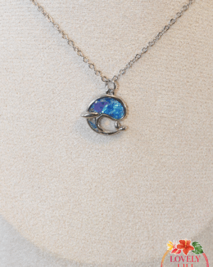 collier chant de la baleine argenté gros zoom
