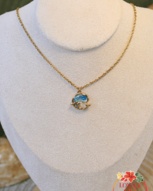 collier chant de la baleine doré zoom