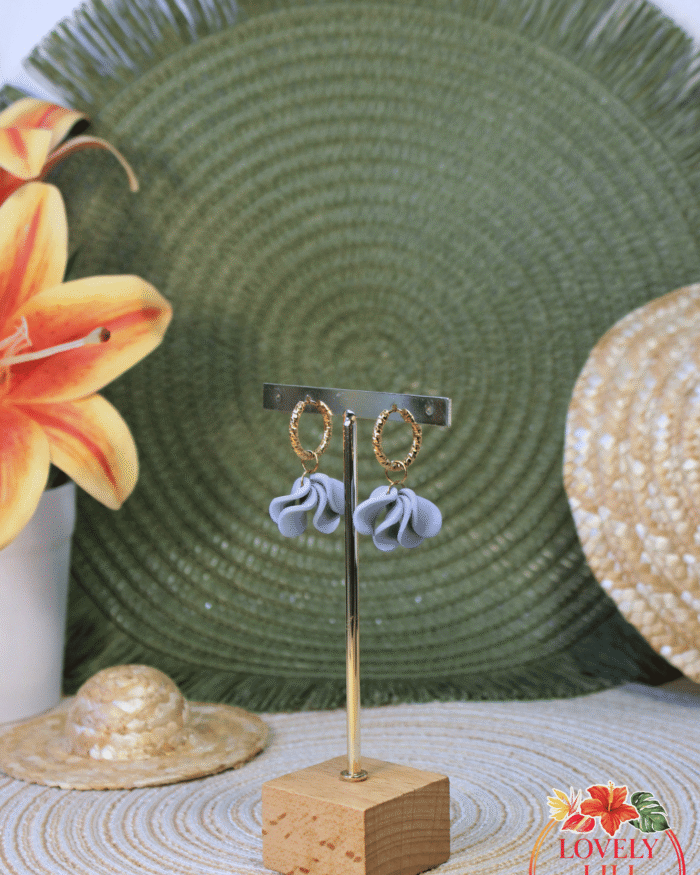 Boucles d&rsquo;oreilles Jolies Lili bleu pastel
