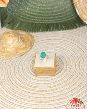 Bague ovale verte marbre Lovely Pei