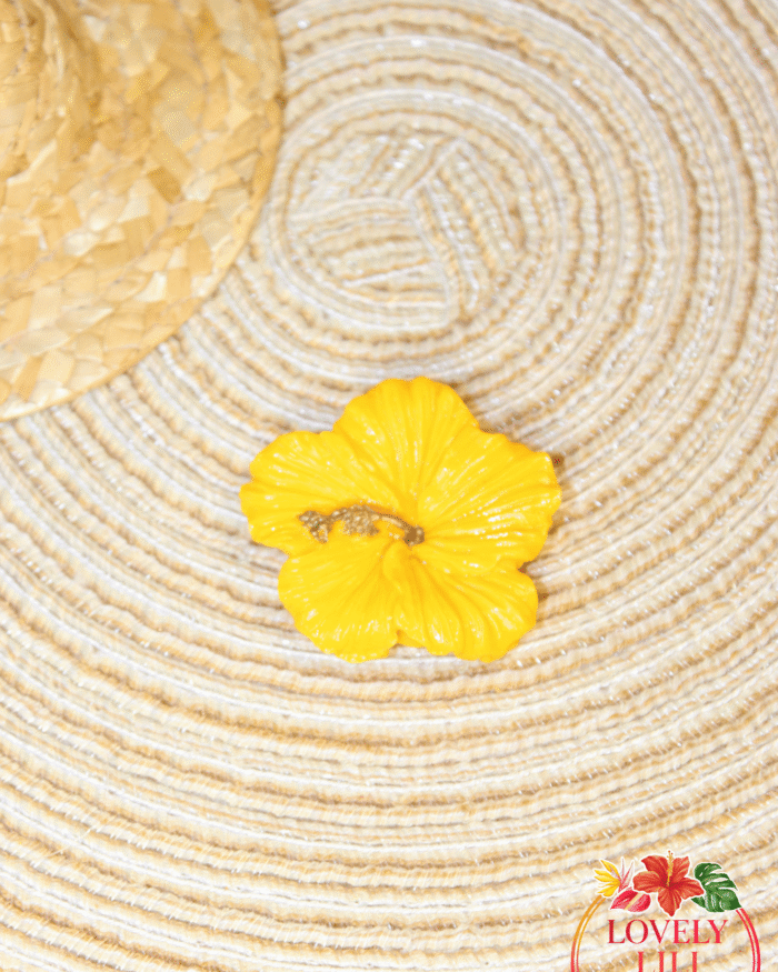 Magnet Lovely Péi hibiscus jaune détails