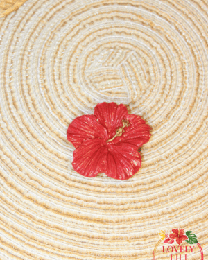 Magnet Lovely Péi hibiscus rouge détails