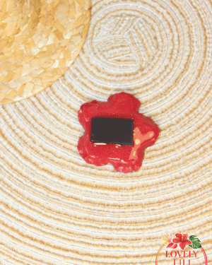 Magnet Lovely Péi hibiscus rouge dos
