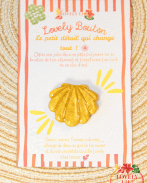Lovely Bouton coquillage doré