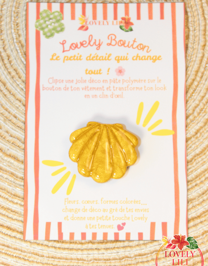 Lovely Bouton coquillage doré