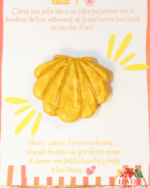 Lovely Bouton coquillage doré détails