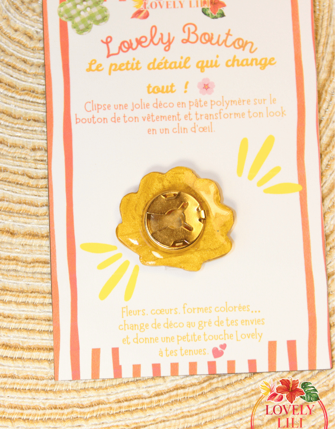 Lovely Bouton coquillage doré dos