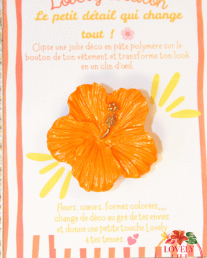 Lovely Bouton hibiscus orange détails