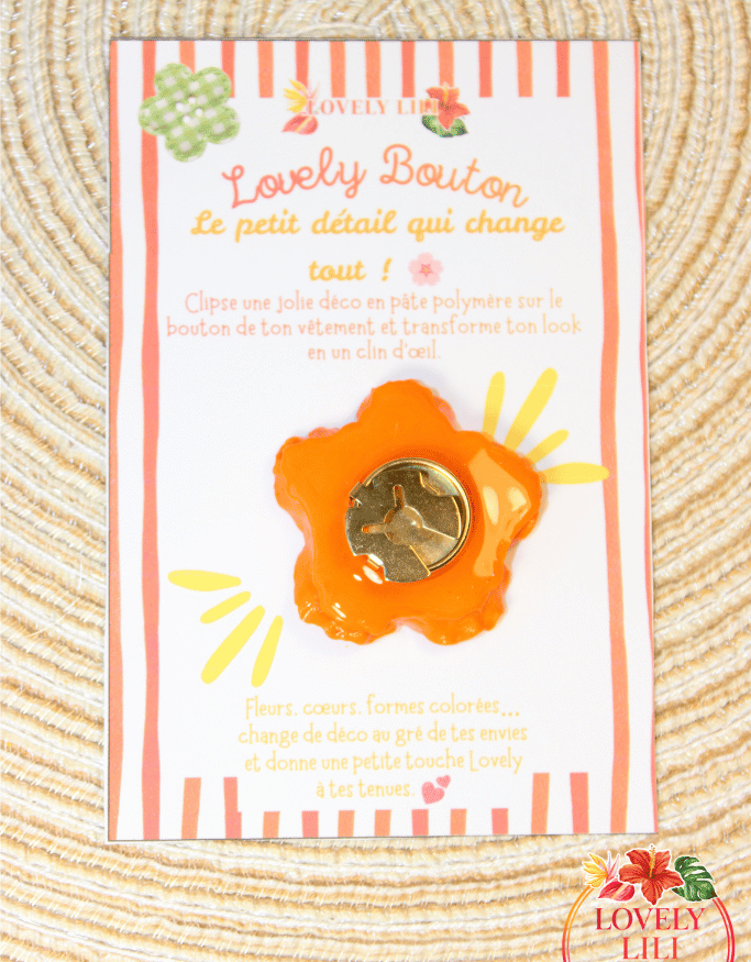 Lovely Bouton hibiscus orange dos