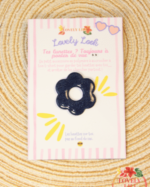 Lovely Look FLeur bleu nuit scintillant