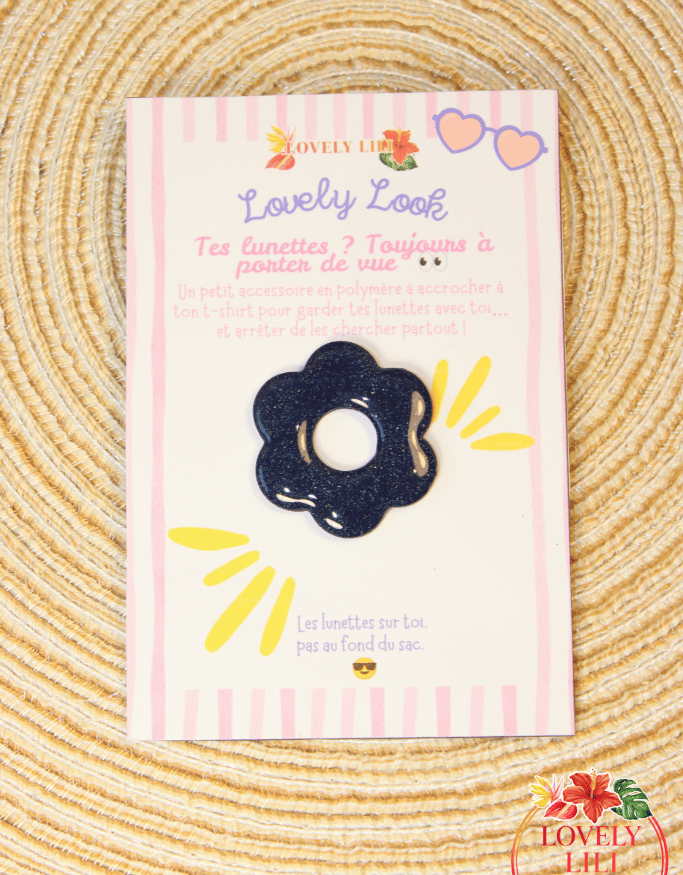 Lovely Look FLeur bleu nuit scintillant