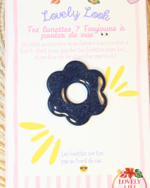 Lovely Look FLeur bleu nuit scintillant détails