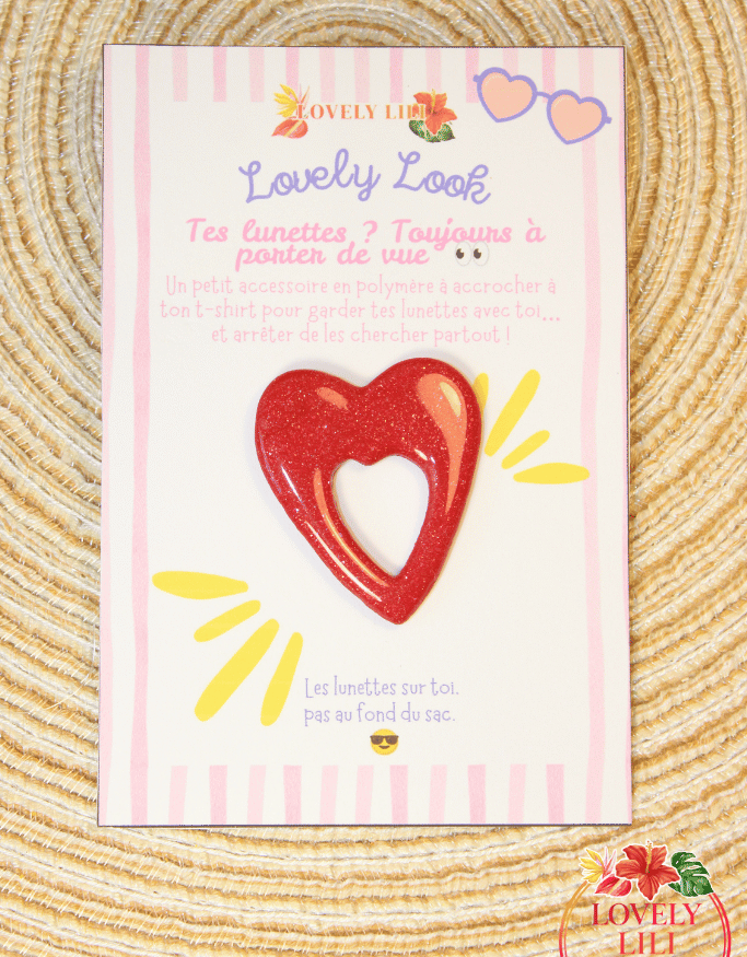Lovely Look coeur rouge scintillant