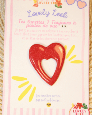 Lovely Look coeur rouge scintillant détails