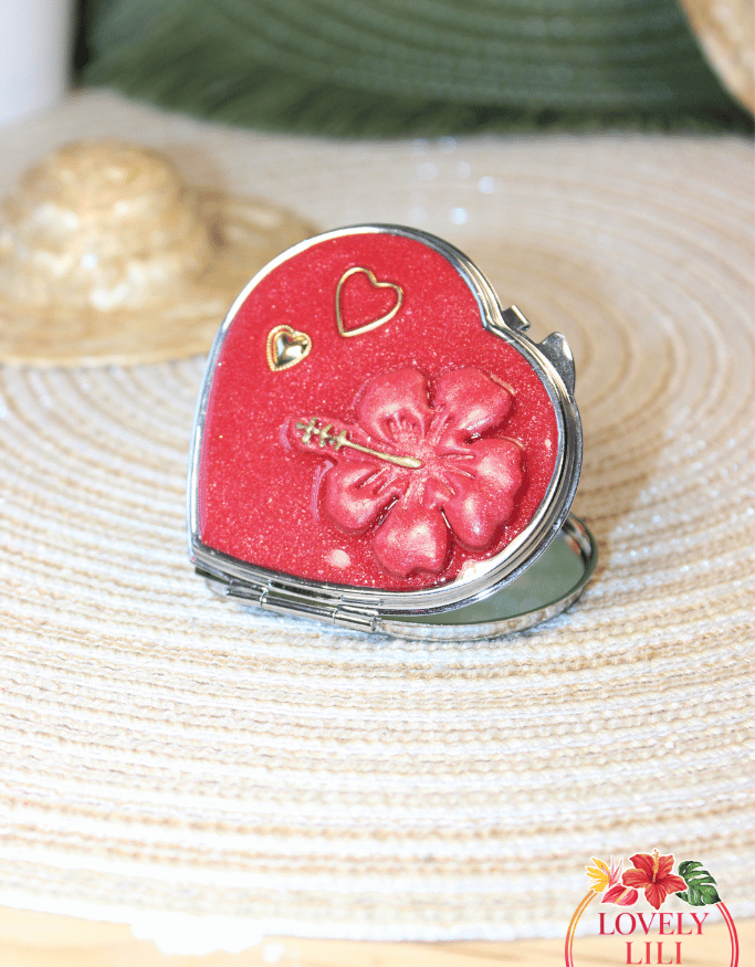 Mirroir coeur hibiscus